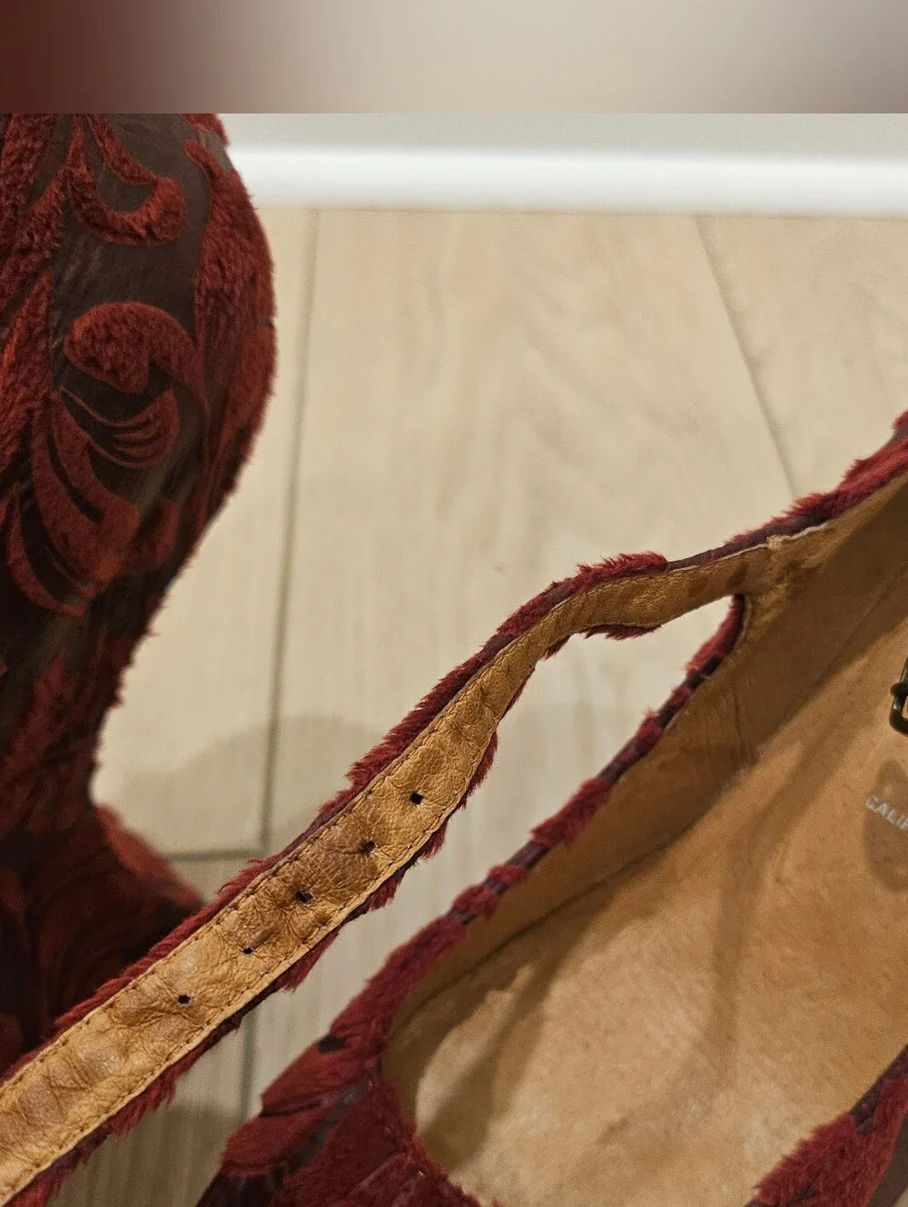 Jeffrey Campbell Night Walk Platform Mary Janes - 8.5 - Red Leather & Velvet